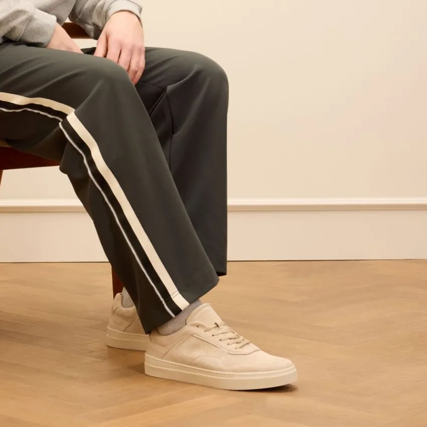 Manfield Beige suède sneakers^Heren Sneakers
