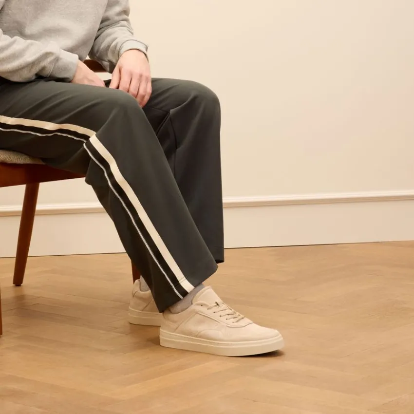 Manfield Beige suède sneakers^Heren Sneakers