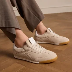 Manfield Beige suède sneakers^DAMES Sneakers