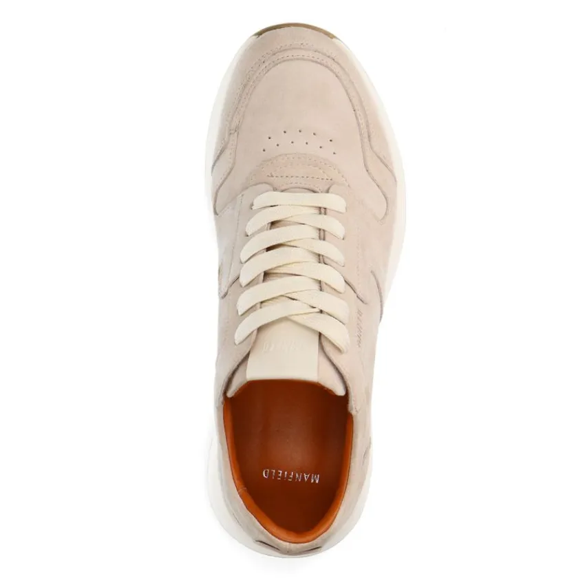 Manfield Beige suède sneakers^Heren Sneakers