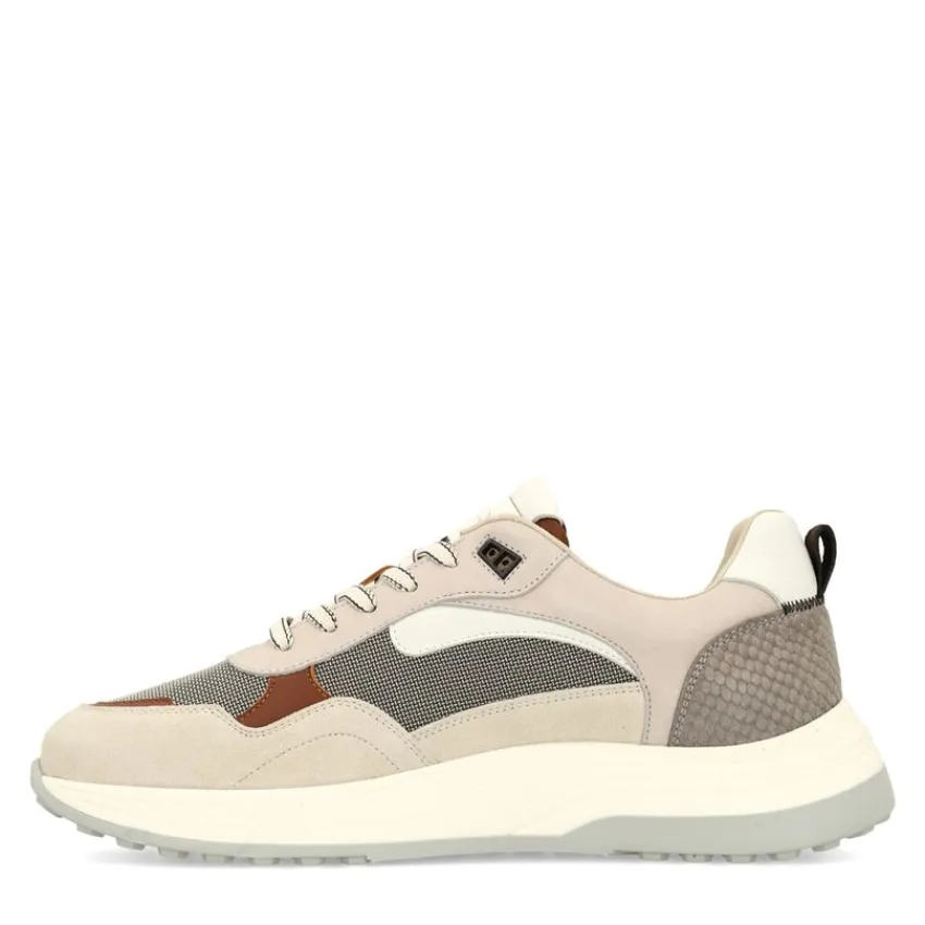 Manfield Beige suède sneakers^Heren Sneakers