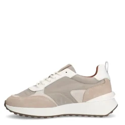 Manfield Beige suède sneakers met details^DAMES Sneakers