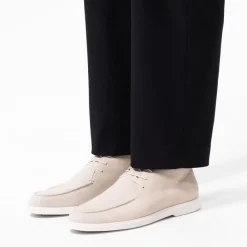 Manfield Beige suède veterboots^Heren Boots