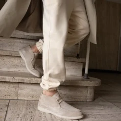 Manfield Beige suède veterboots^Heren Boots