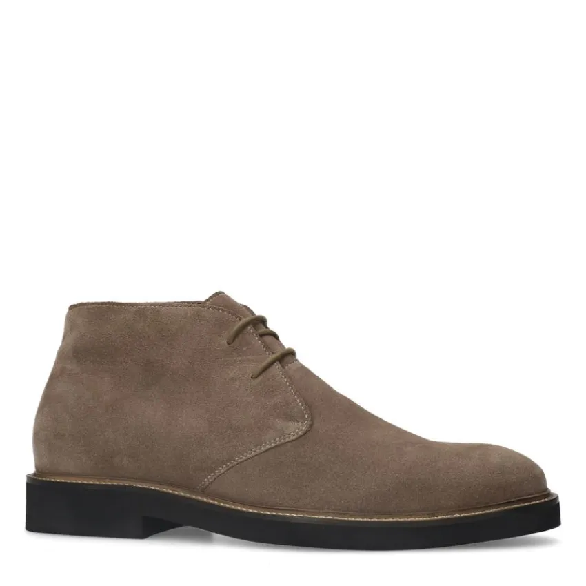 Manfield Beige suède veterboots^Heren Boots