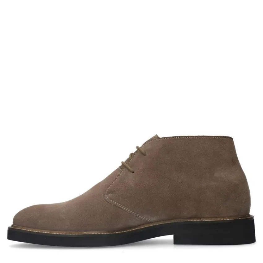 Manfield Beige suède veterboots^Heren Boots