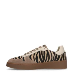 Manfield Beige zebraprint sneakers^DAMES Sneakers