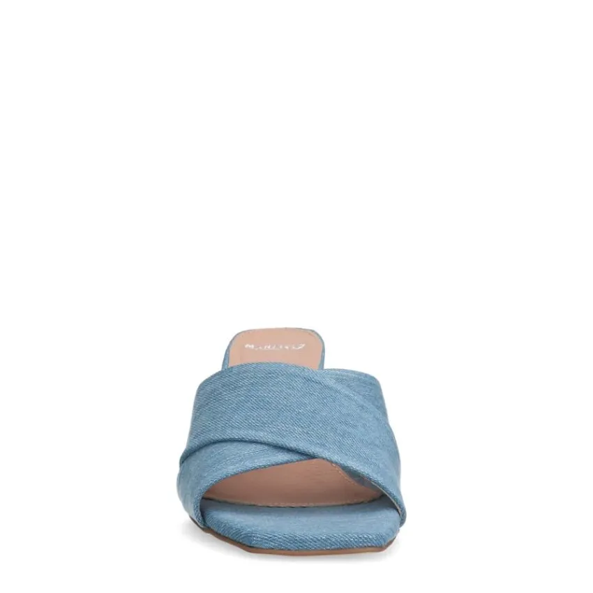 Manfield Blauwe denim pumps^DAMES Sandalen
