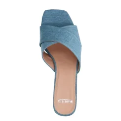 Manfield Blauwe denim pumps^DAMES Sandalen