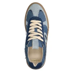 Manfield Blauwe denim sneakers^DAMES Sneakers