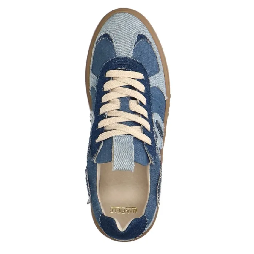 Manfield Blauwe denim sneakers^DAMES Sneakers