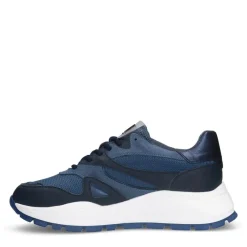 Manfield Blauwe denim sneakers^DAMES Sneakers