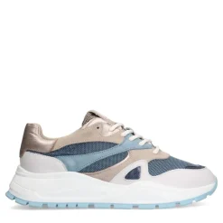 Manfield Blauwe denim sneakers^DAMES Sneakers