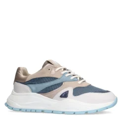 Manfield Blauwe denim sneakers^DAMES Sneakers