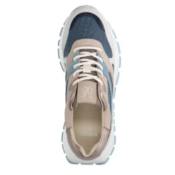 Manfield Blauwe denim sneakers^DAMES Sneakers