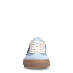 Manfield Blauwe leren sneakers^DAMES Sneakers