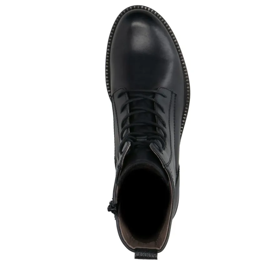 No Stress Blauwe leren veterlaarsjes^DAMES Enkellaarsjes