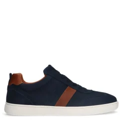 No Stress Blauwe nubuck sneakers^Heren Sneakers