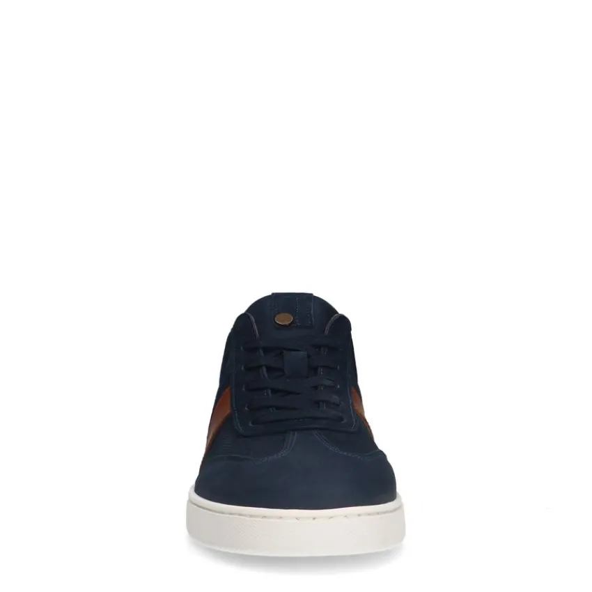 No Stress Blauwe nubuck sneakers^Heren Sneakers