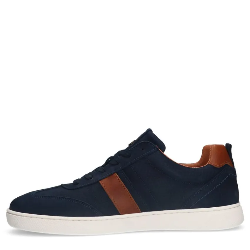 No Stress Blauwe nubuck sneakers^Heren Sneakers