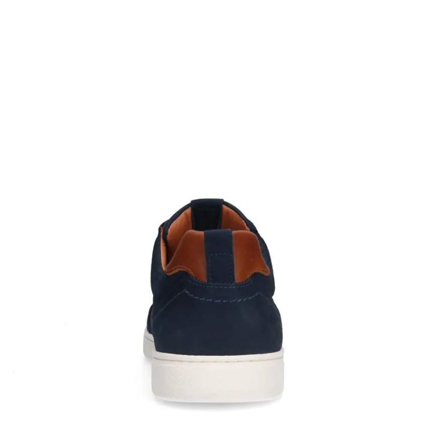 No Stress Blauwe nubuck sneakers^Heren Sneakers