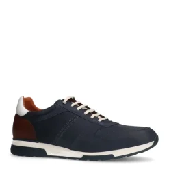 Van Lier Blauwe nubuck sneakers^Heren Sneakers