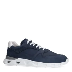 Van Lier Blauwe nubuck sneakers^Heren Sneakers