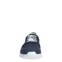 Van Lier Blauwe nubuck sneakers^Heren Sneakers