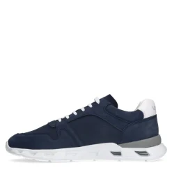 Van Lier Blauwe nubuck sneakers^Heren Sneakers