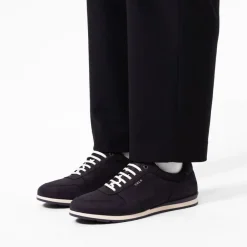 Van Lier Blauwe nubuck sneakers^Heren Sneakers