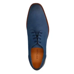 Van Lier Blauwe nubuck veterschoenen^Heren Veterschoenen
