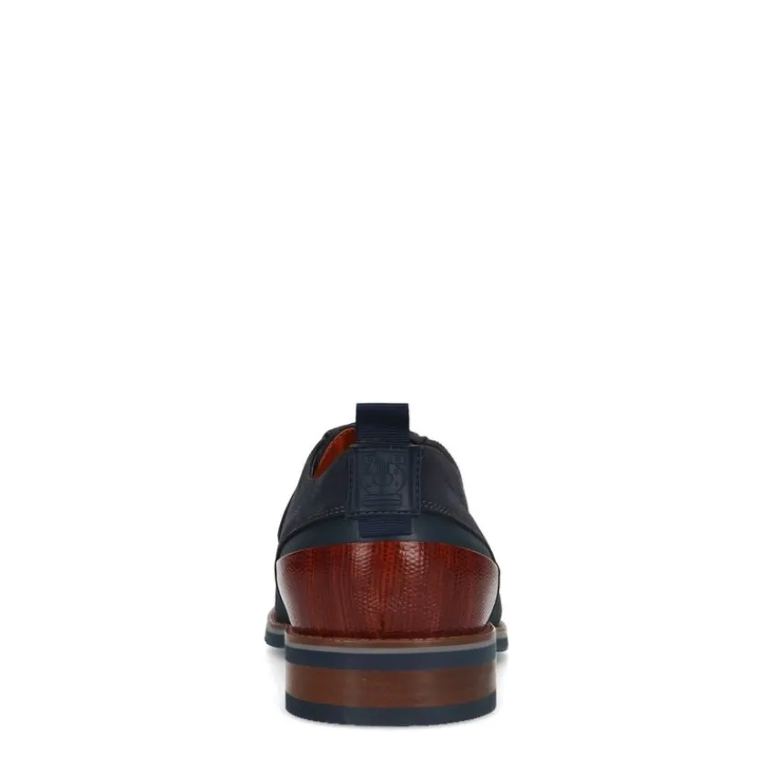 Van Lier Blauwe nubuck veterschoenen^Heren Veterschoenen