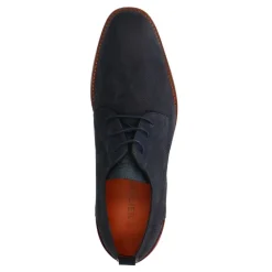 Van Lier Blauwe nubuck veterschoenen^Heren Veterschoenen