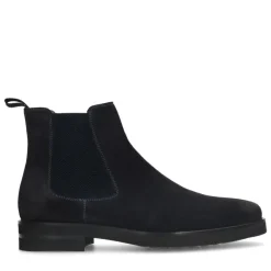 Manfield Blauwe suède chelsea boots^Heren Boots