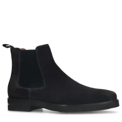 Manfield Blauwe suède chelsea boots^Heren Boots