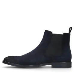 Manfield Blauwe suède chelsea boots^Heren Boots