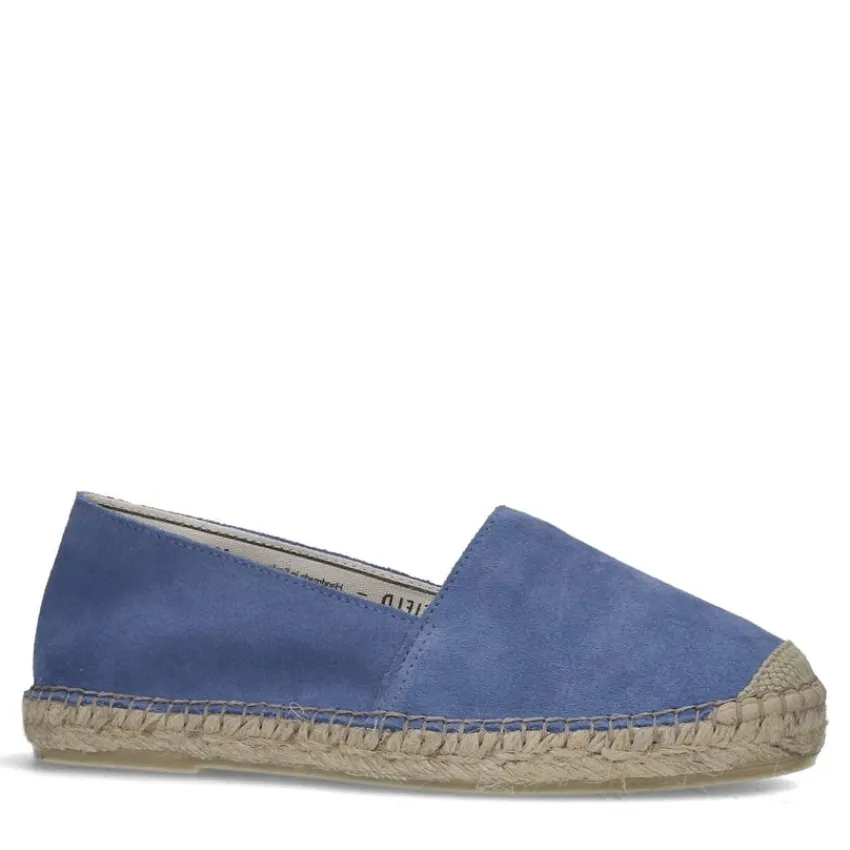 Manfield Blauwe suède espadrilles^DAMES Espadrilles