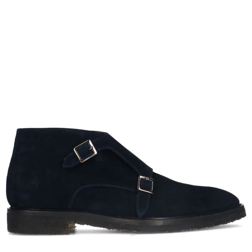 Heritage Blauwe suède gesp boots^Heren Gespschoenen
