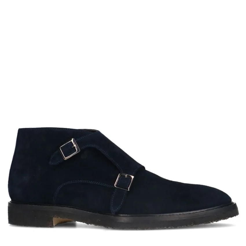 Heritage Blauwe suède gesp boots^Heren Gespschoenen