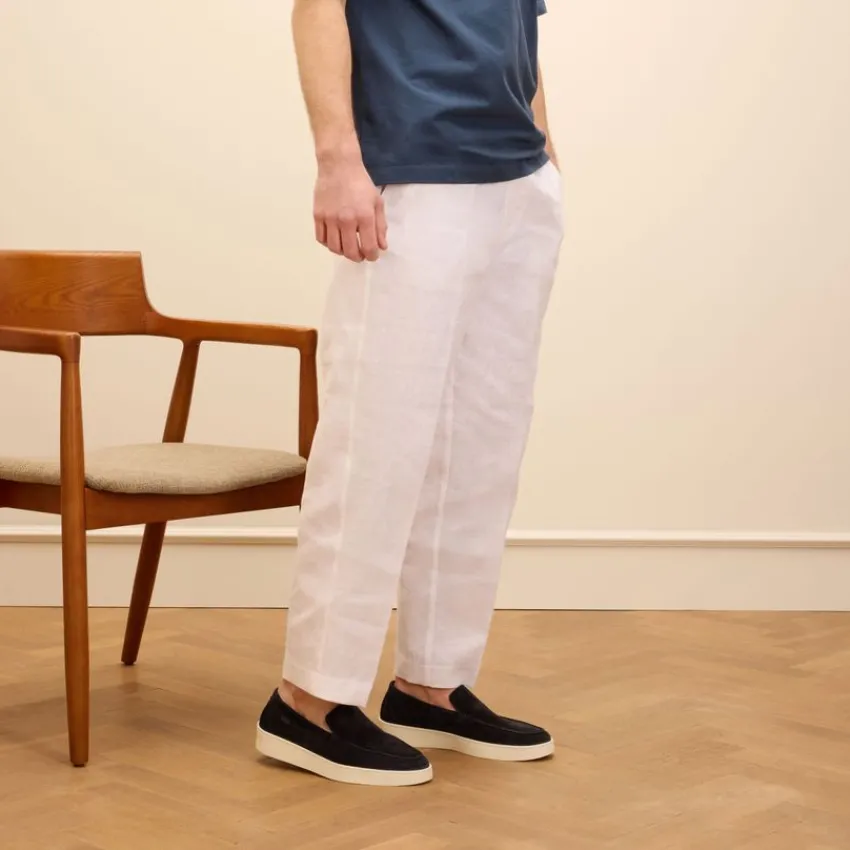 Manfield Blauwe suède loafers^Heren Loafers