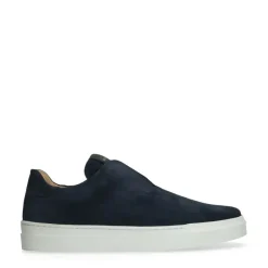 Manfield Blauwe suède loafers^Heren Loafers