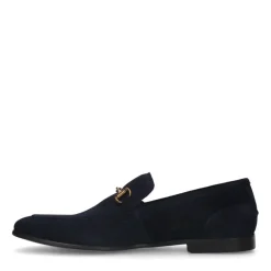 Manfield Blauwe suède loafers^Heren Loafers