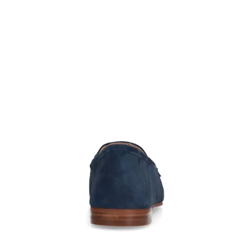Manfield Blauwe suède loafers^DAMES Loafers