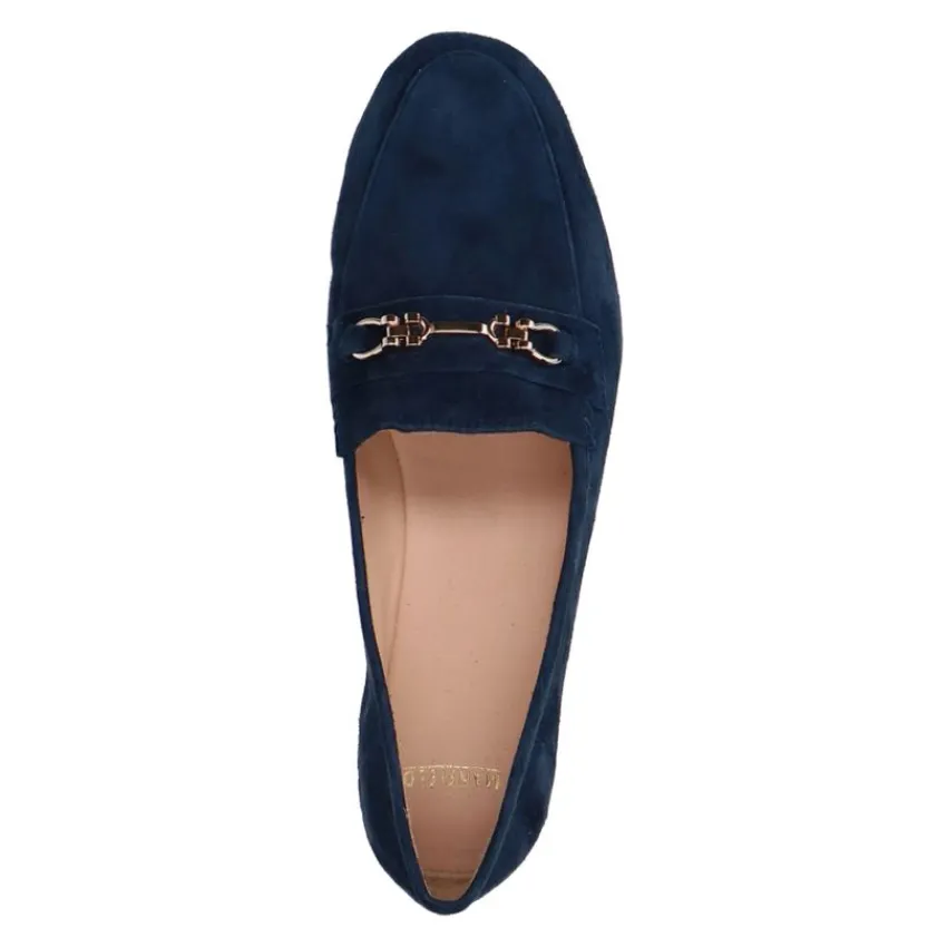 Manfield Blauwe suède loafers^DAMES Loafers