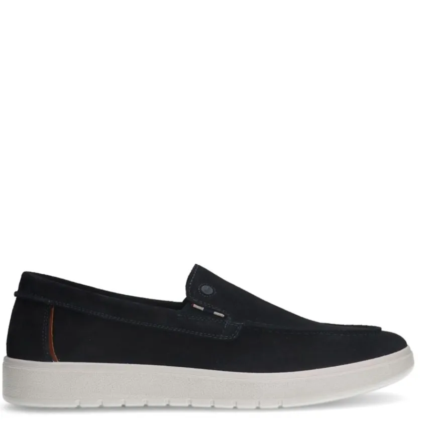 No Stress Blauwe suède loafers^Heren Loafers