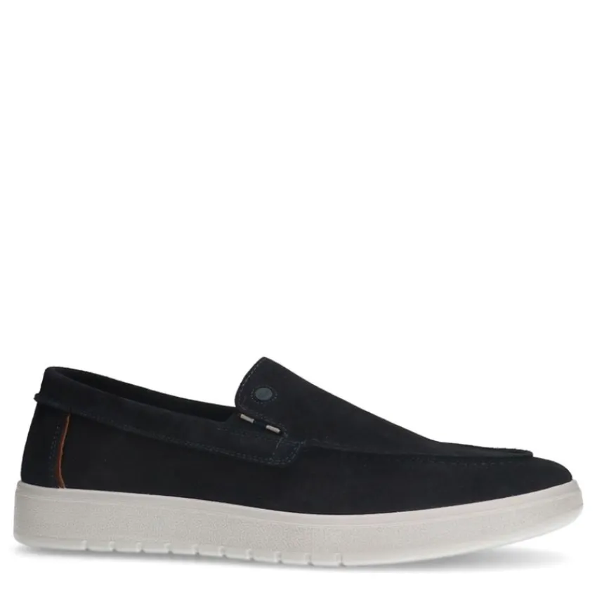 No Stress Blauwe suède loafers^Heren Loafers