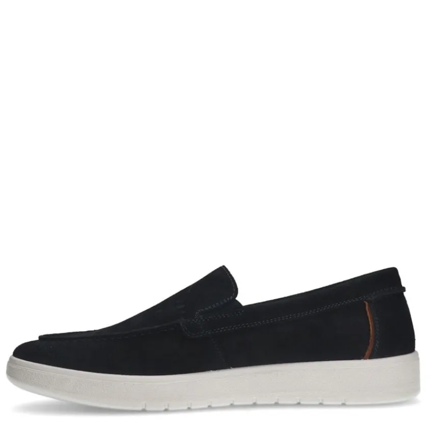 No Stress Blauwe suède loafers^Heren Loafers