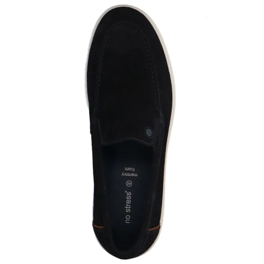 No Stress Blauwe suède loafers^Heren Loafers