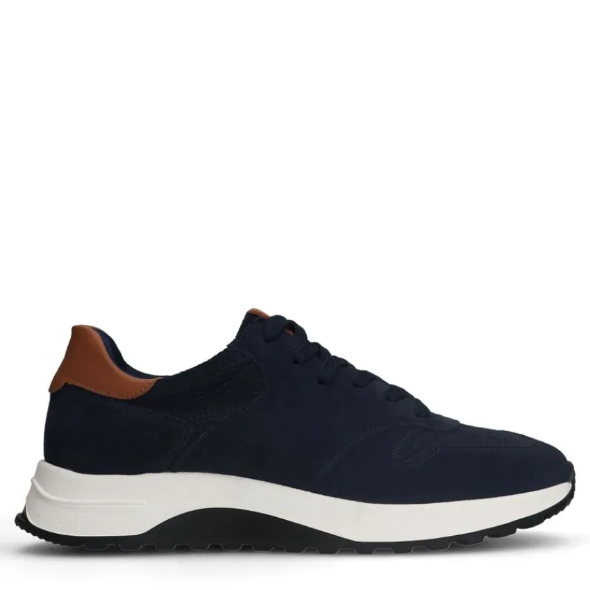 No Stress Blauwe suède sneakers^Heren Sneakers