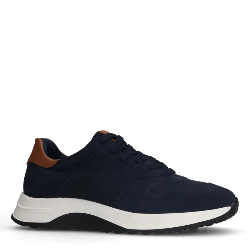 No Stress Blauwe suède sneakers^Heren Sneakers